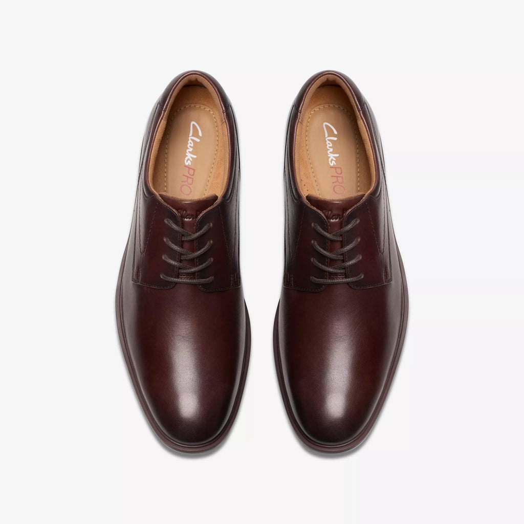 Clarks Men's Eldredge Plain Dark Brown Leather