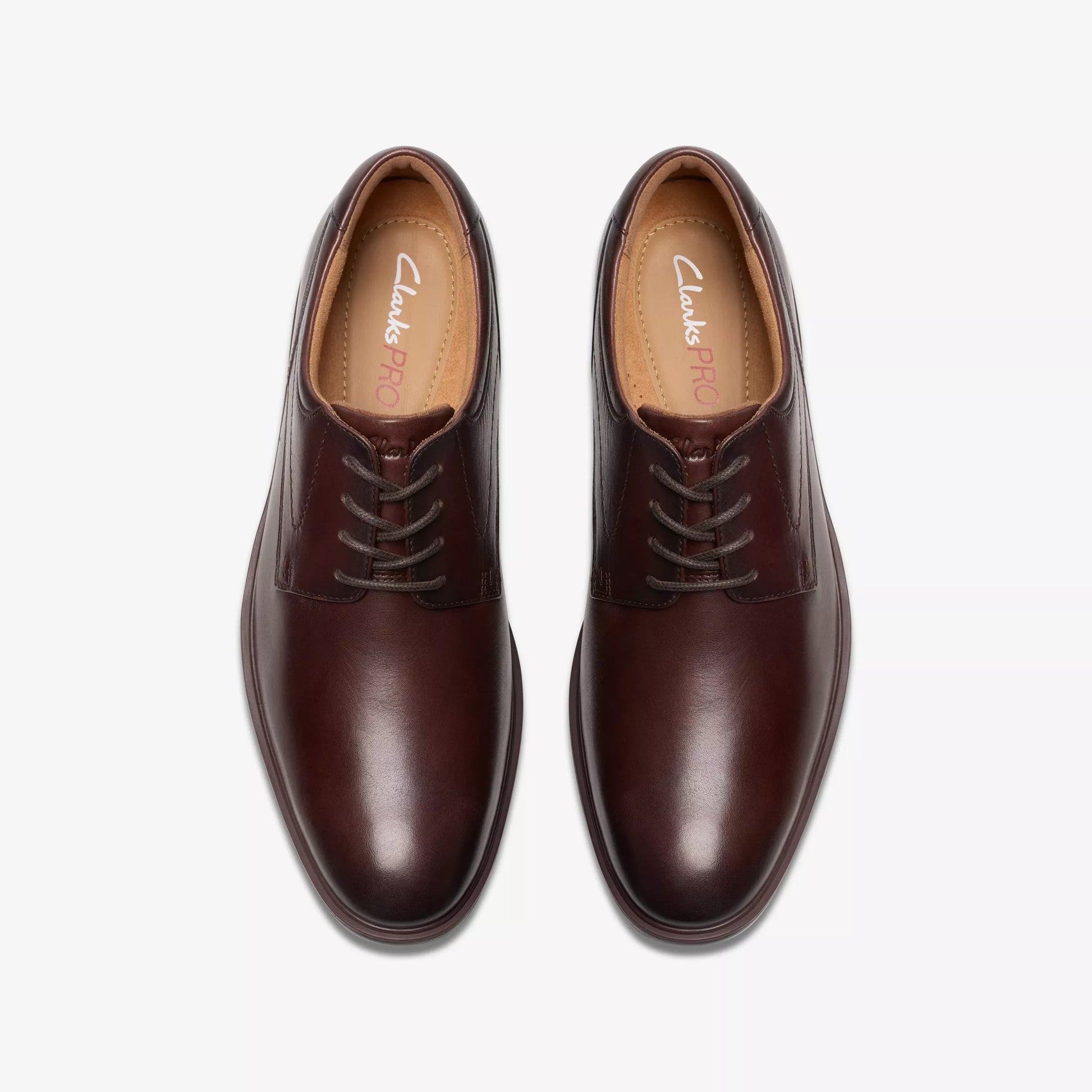 Clarks Men's Eldredge Plain Dark Brown Leather