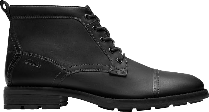 Clarks Men's Emmet Zip Black Distressed