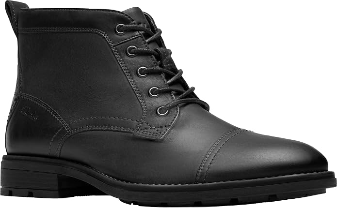 Clarks Men's Emmet Zip Black Distressed