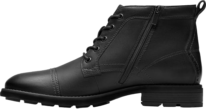 Clarks Men's Emmet Zip Black Distressed