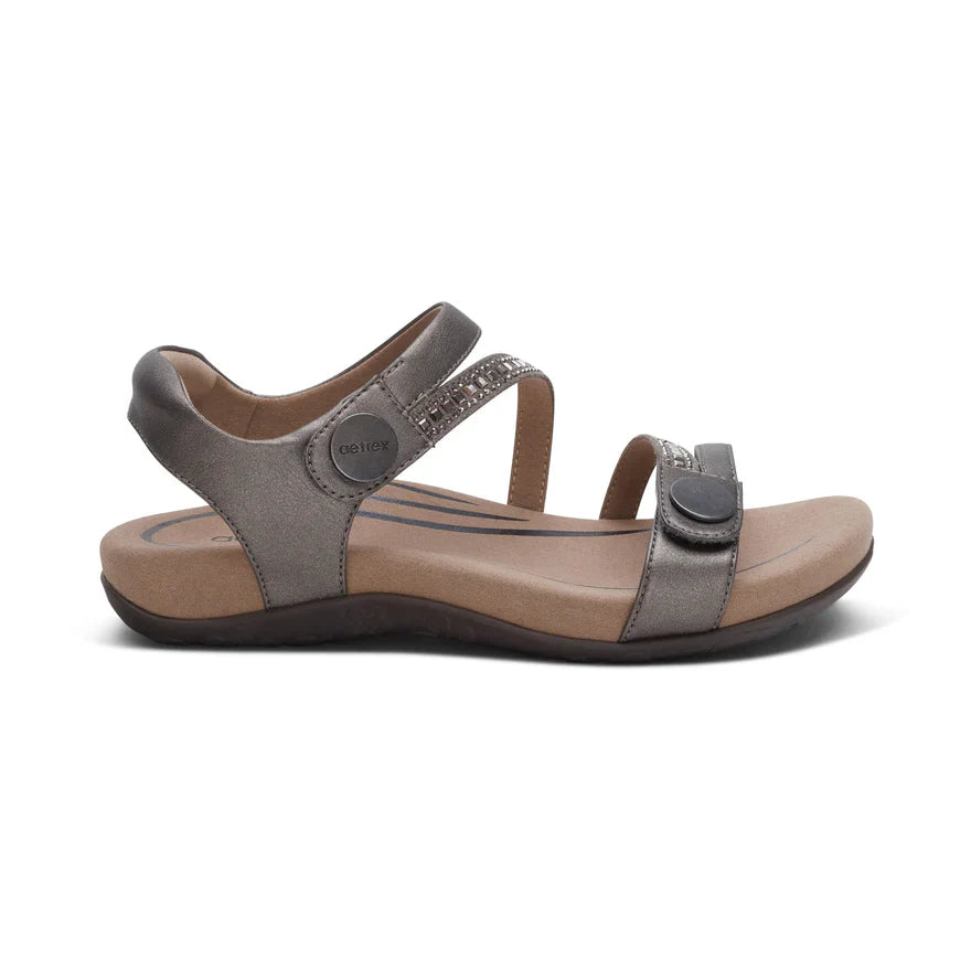 Aetrex Women's Jess Pewter Sparkle