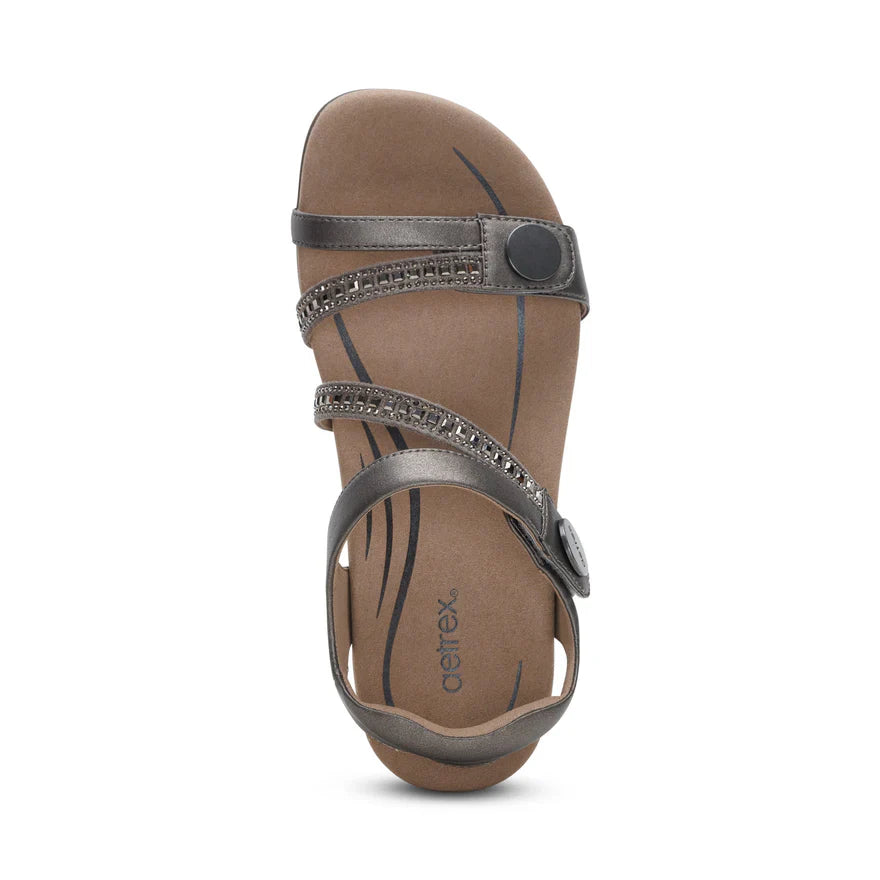 Aetrex Women's Jess Pewter Sparkle