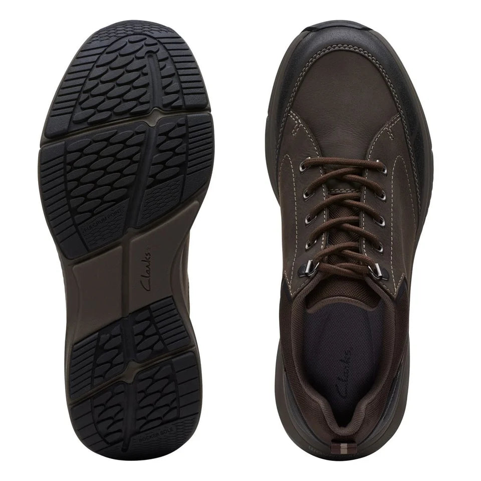Clarks Men's Wave2 Vibe Dark Brown Leather