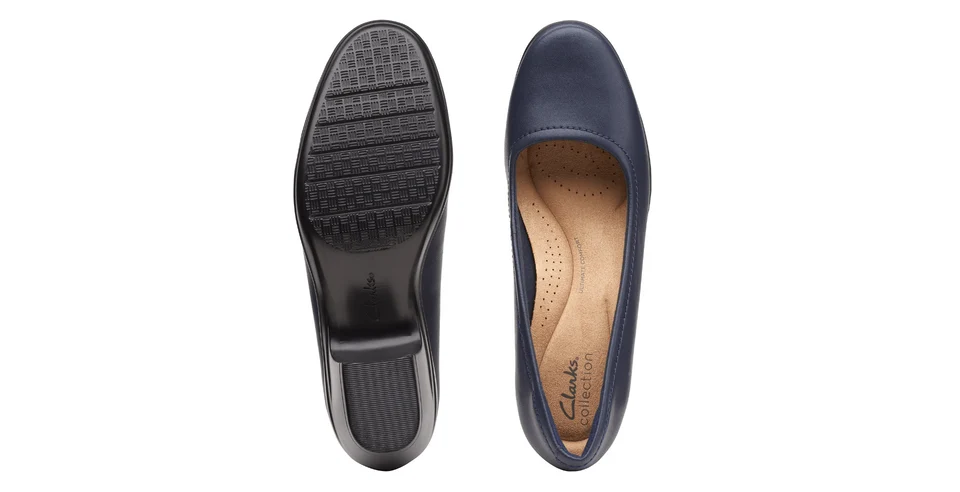 Clarks Women’s Emily Belle Navy Leather